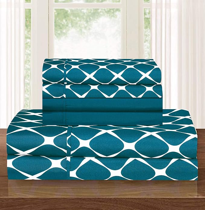Elegant Comfort Luxury Softest and Coziest 4-Piece Bed Sheet Set, Wrinkle by ELEGANTCOMFORT