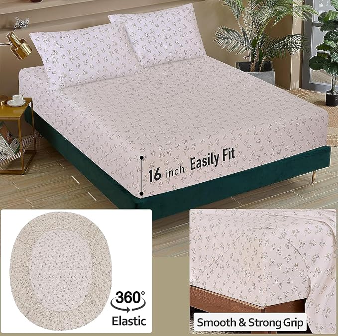 RUVANTI 100% Cotton Sheets – Split King Size Percale Bedding, Cooling & - Image 5