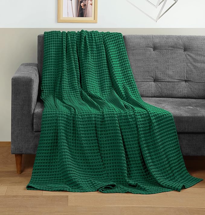 Utopia Bedding 100% Cotton Waffle Weave Blanket Queen Size - Image 4