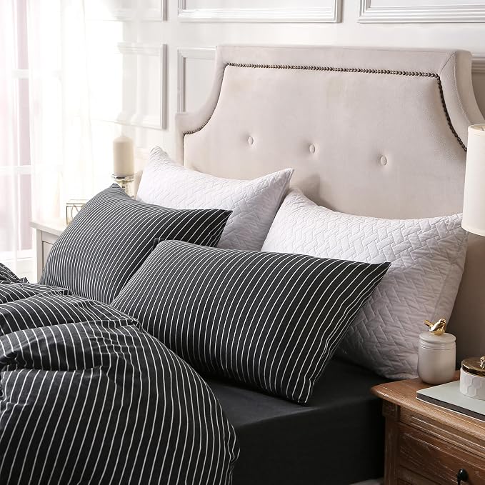 PURE ERA Jersey Knit Duvet Cover Set 100% T-Shirt Heather Cotton Super Soft - Image 4
