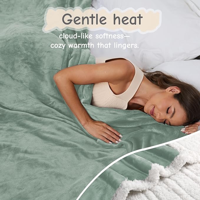 Electric Heated Blanket Throw Size 50"x60", Soft Flannel - Image 4