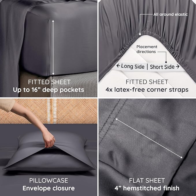 Bambaw California King Cooling Sheets Set 4pcs – 100% Viscose Derived from - Image 5