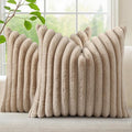 decorUhome Cozy Faux Fur Throw Pillow Covers 18x18 Set of 2 Decorative Soft by decorUhome