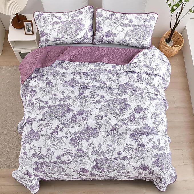 WONGS BEDDING Botanical Quilt Set Queen Size - Image 5