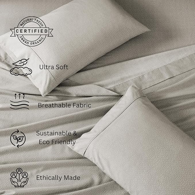LANE LINEN Twin Bed Sheets, 100% Organic Cotton Sheets Twin Size, Hotel Quality - Image 3