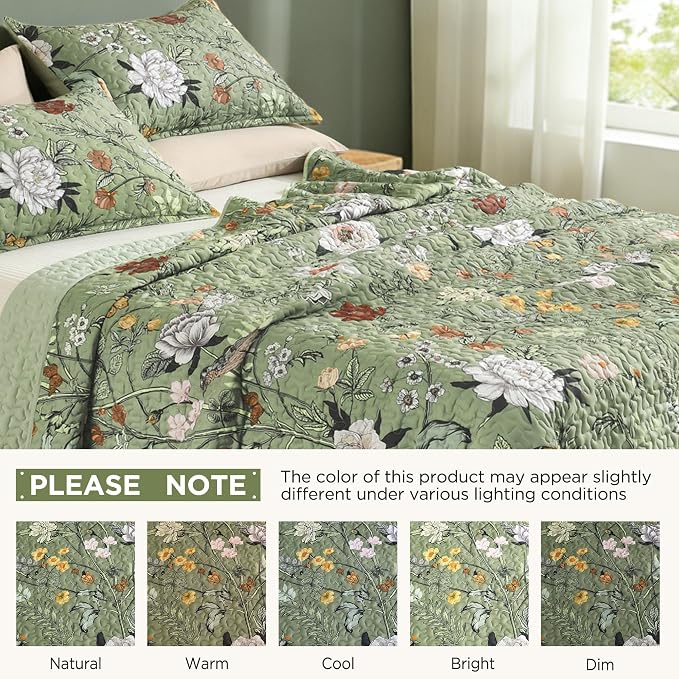 Litanika Floral Green Quilt King Size - Image 7