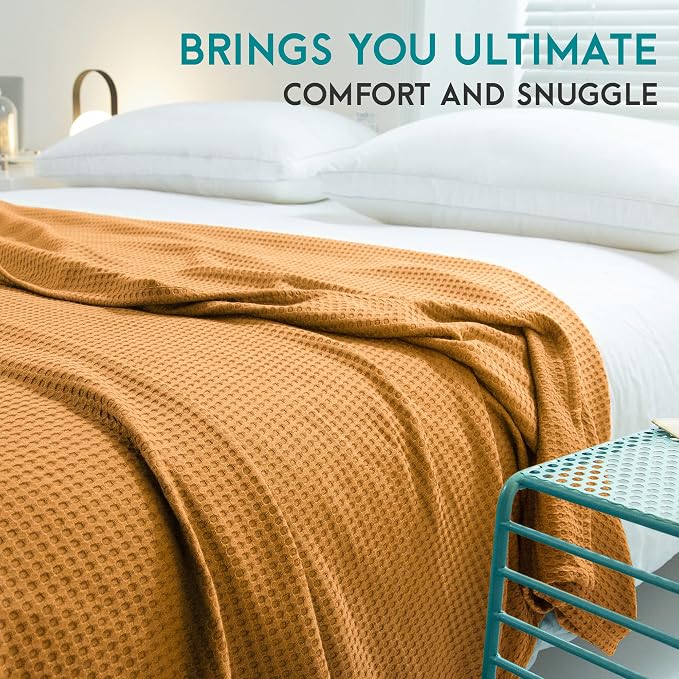 AmyHomie Cooling Waffle Blanket King Size, 100% Rayon Derived from Bamboo - Image 4