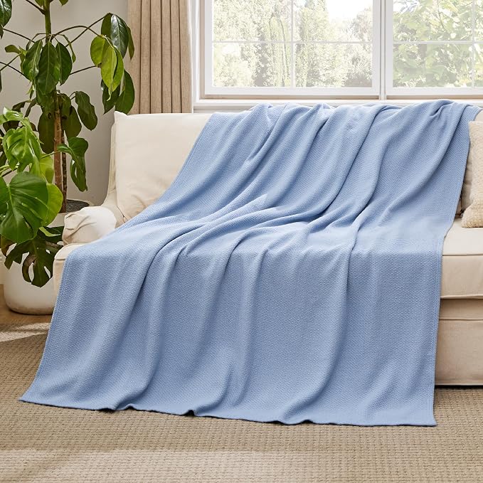 Bedsure GentleSoft 100% Cotton Blanket Full Size - Image 5