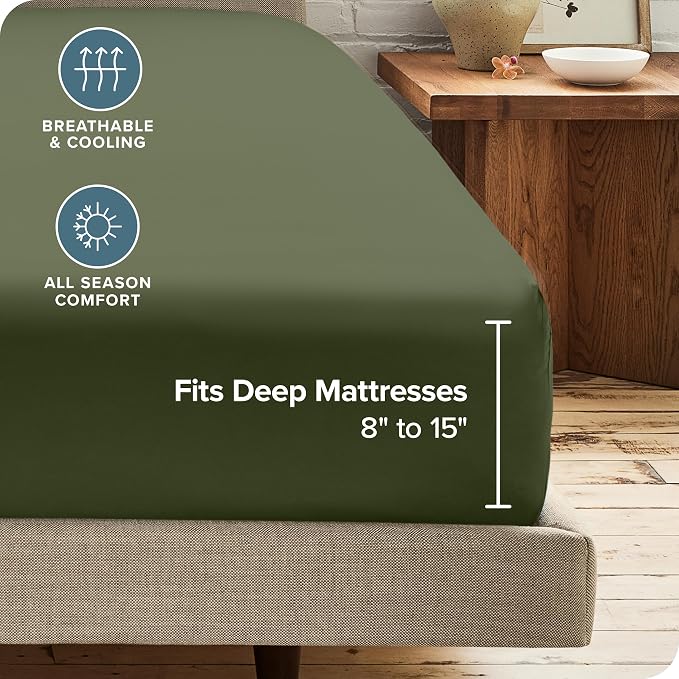 Bare Home 2-Pack Fitted Bottom Sheets Short Queen - Image 4