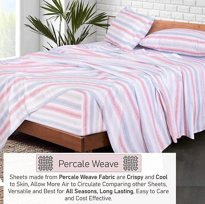 RUVANTI 100% Cotton Sheets – Twin Size Percale Bedding, Cooling & Breathable - Image 3