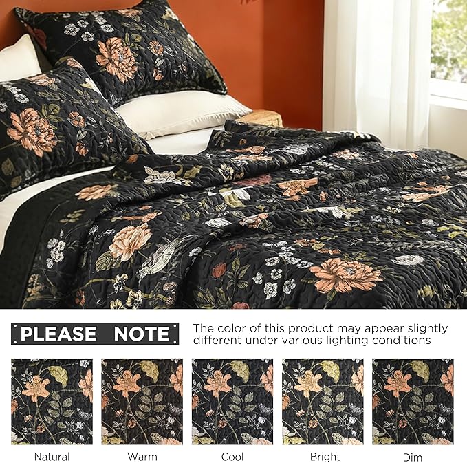 Litanika Floral Black Quilt King Size - Image 7