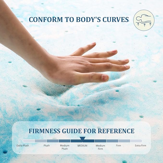 EGO Topper 2 Inch King Memory Foam Mattress Topper, Gel Foam Mattress Topper - Image 2