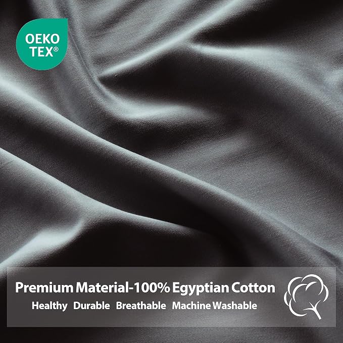 King Size Fitted Sheet Only Dark Grey, 100% Egyptian Cotton 600 Thread Count - Image 4