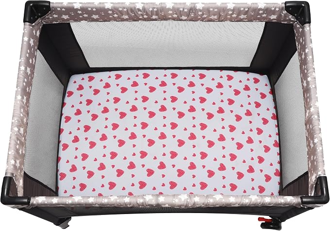 GUNTAIL Pack and Play Sheets Fitted, 2 Pack Pack n Play Sheets - Image 2