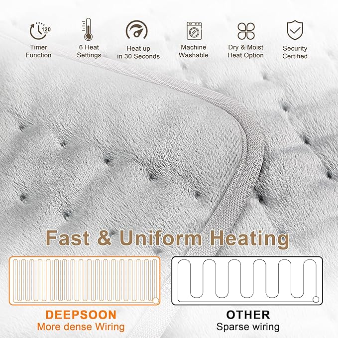 Deepsoon Heating Pad, Electric Heating Pads - Image 5