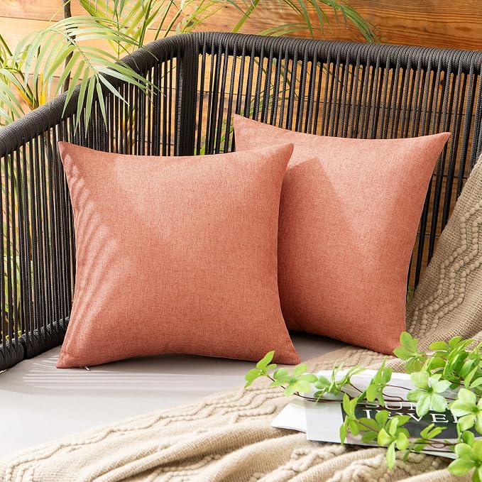 MIULEE Pack of 2 Decorative Outdoor Solid Waterproof Throw Pillow Covers Spring by MIULEE