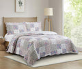 Brilliant Sunshine Roses Toile Quilt Set, 3-Piece Bedding Sets Traditional by BrilliantSunshine