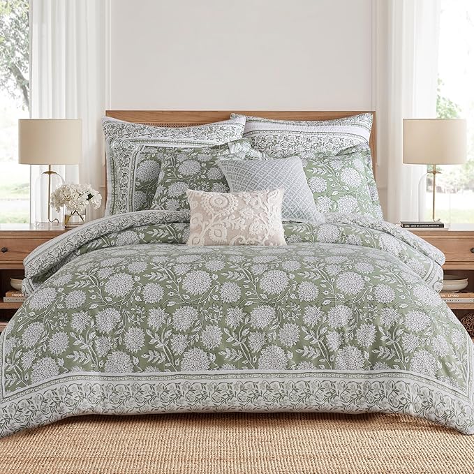 Levtex Home Adare Sage Reversible King Duvet Cover Set - Image 2