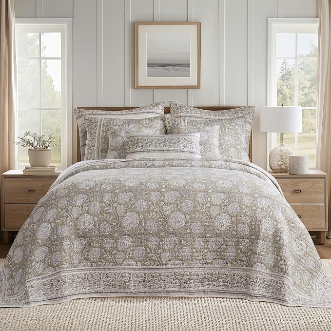 Levtex Home – Adare Taupe Bedspread Set – Twin Bedspread and 1 Standard Sham – - Image 2