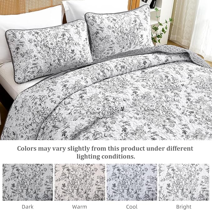 WONGS BEDDING Quilt Queen Size, Botanical Quilt - Image 7