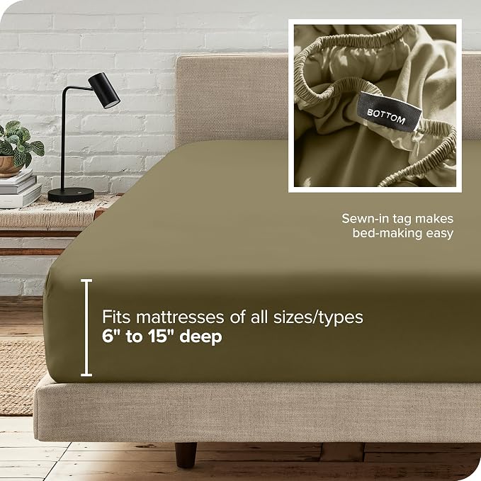 Bare Home Fitted Bottom Sheet King Size - Image 6