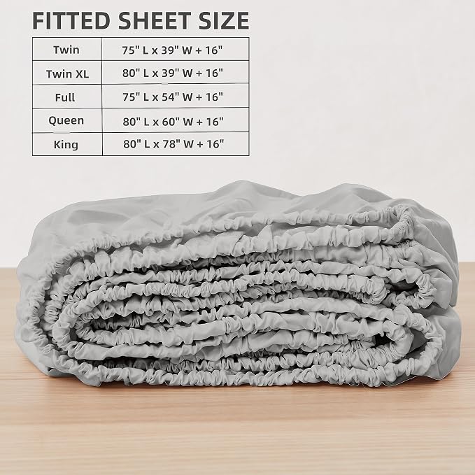 HBHLFZ Twin XL Fitted Sheet Only, Soft Breathable Bottom Sheet - Image 2
