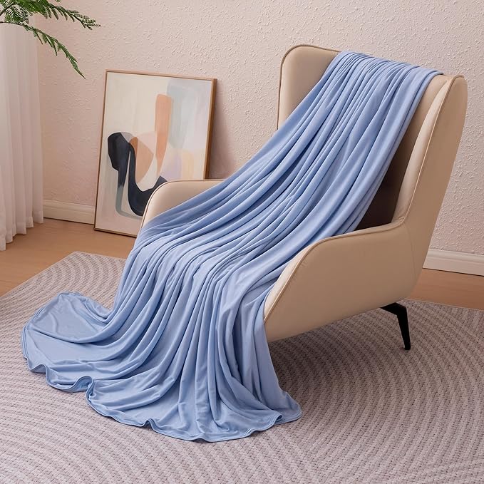 Amazon Basics Cooling Blanket for Hot Sleepers, Reversible Lightweight Thin by AmazonBasics