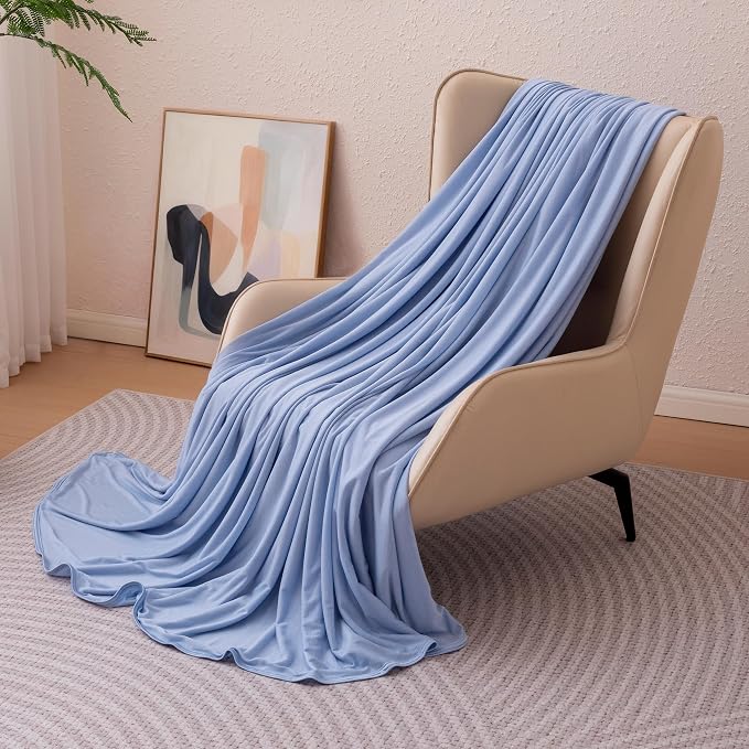 Amazon Basics Cooling Blanket for Hot Sleepers, Reversible Lightweight Thin by AmazonBasics