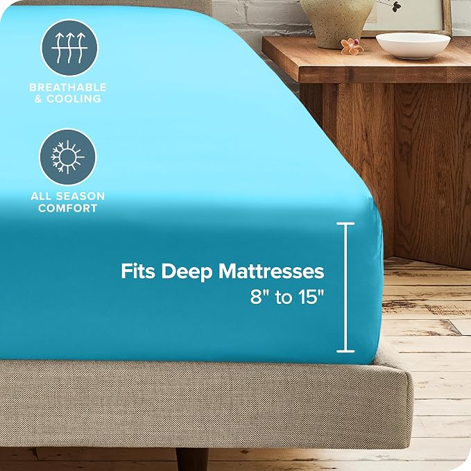 Bare Home 2-Pack Fitted Bottom Sheets Twin - Image 4