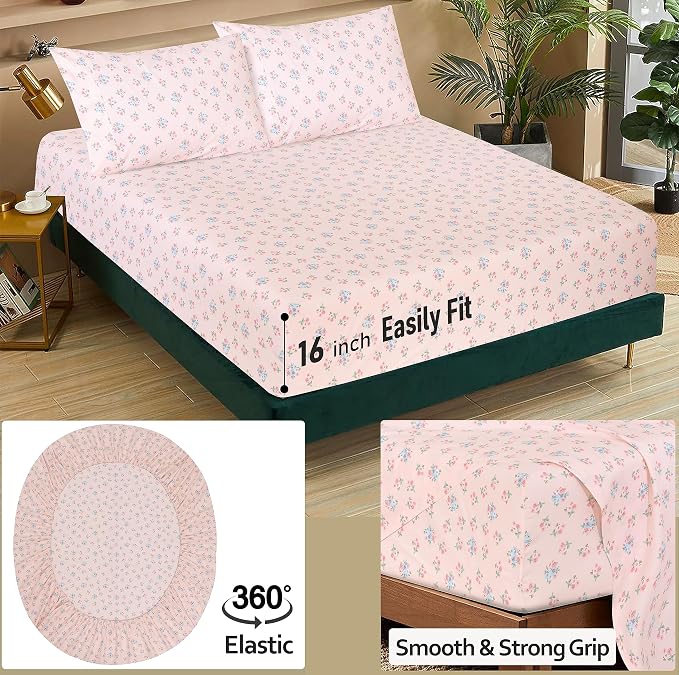 RUVANTI 100% Cotton Sheets – Queen Size Percale Bedding, Cooling & Breathable - Image 5