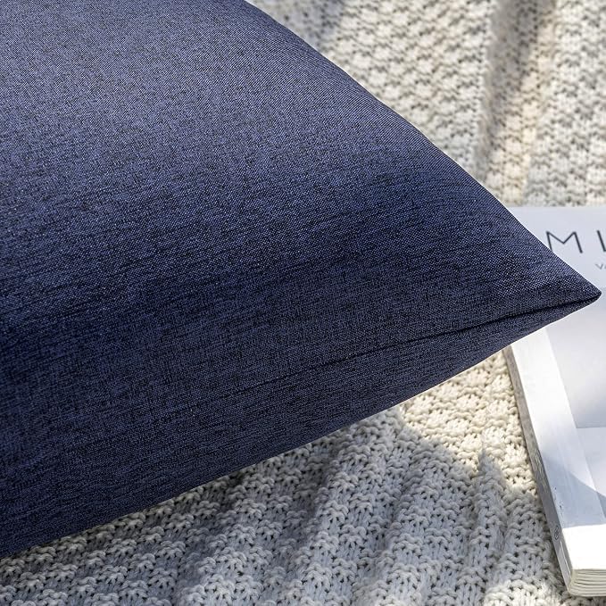 MIULEE Pack of 2 Decorative Outdoor Solid Waterproof Throw Pillow Covers Euro - Image 2