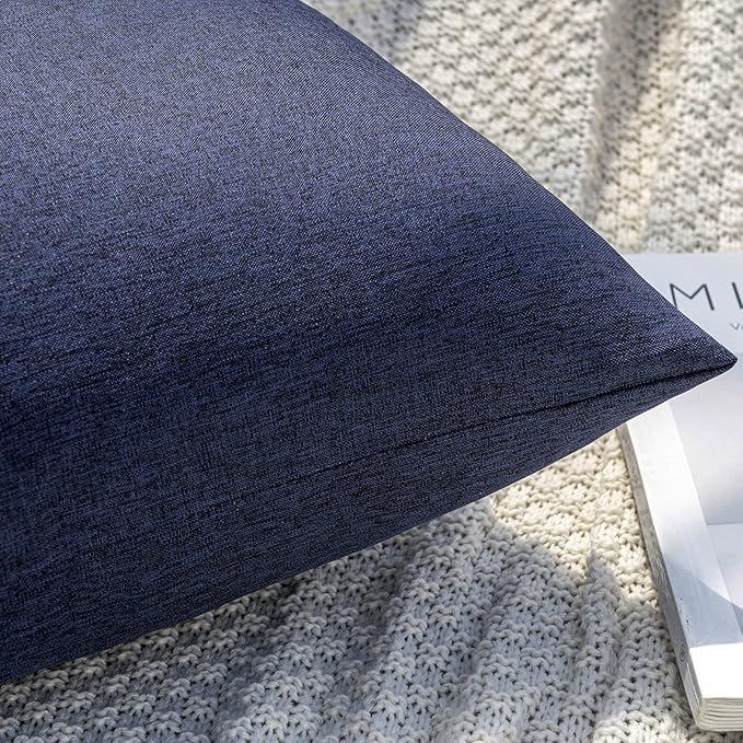 MIULEE Pack of 2 Decorative Outdoor Solid Waterproof Throw Pillow Covers Faux - Image 2