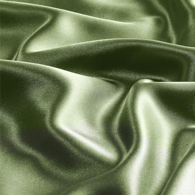 BEDELITE Satin Pillowcase with Zipper, Cedar Green King Size Pillow Cases Set - Image 3