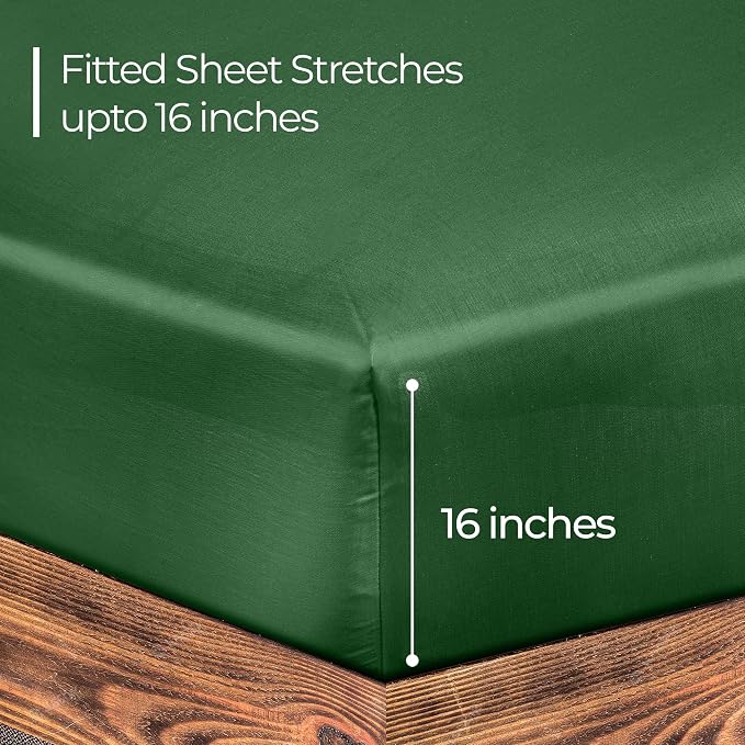 ROYALE LINENS 300 Thread Count 100% Long Staple Combed Cotton Fitted Sheet Twin - Image 2