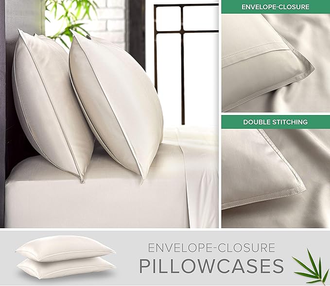 Pure Bamboo Full Sheets, Genuine 100% Organic Viscose Derived from Bamboo Bed - Image 3
