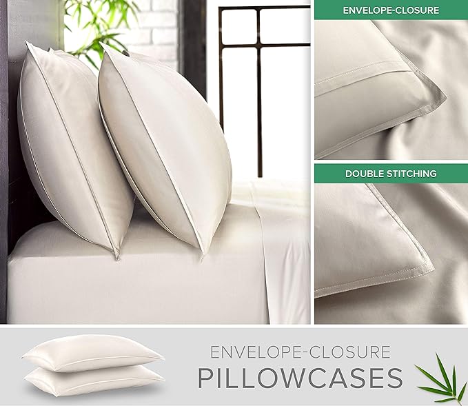 Pure Bamboo Queen Sheets, Genuine 100% Organic Viscose Derived from Bamboo Bed - Image 3