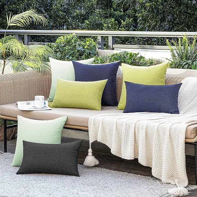 MIULEE Pack of 2 Decorative Outdoor Solid Waterproof Throw Pillow Covers Spring - Image 6