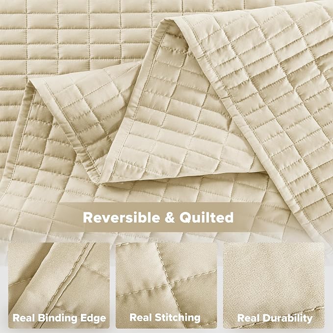Comfort Spaces Kienna Quilt Set- Double Sided Stitching Design Summer Blanket - Image 6