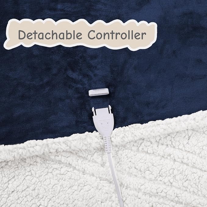 Electric Heated Blanket Full Size 72"x84", Soft Flannel - Image 5