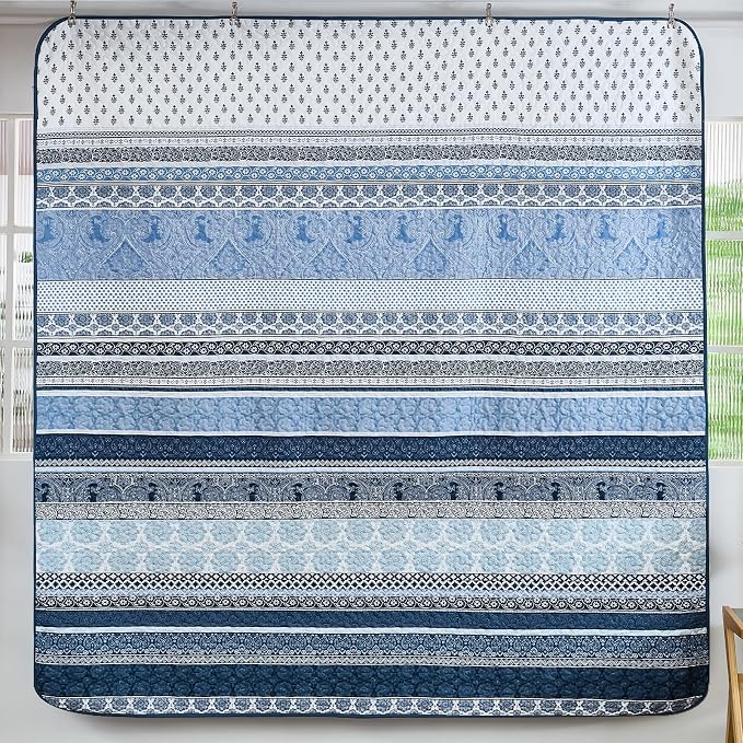 WONGS BEDDING Boho Quilt Set Twin Size, Lightweight Bedspread Coverlet Bedding - Image 5