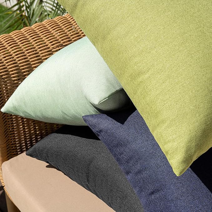 MIULEE Pack of 2 Decorative Outdoor Solid Waterproof Throw Pillow Covers Euro - Image 5