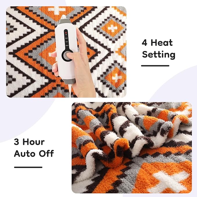 LaffyLo Heated Throw Blanket 50 x 60, Fast Heating Electric Blanket, Dual-Sided - Image 4