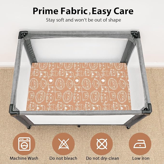 Baby Mini Crib Sheets Boy, Portable 38”x26” Pack and Play Sheets Fitted - Image 2