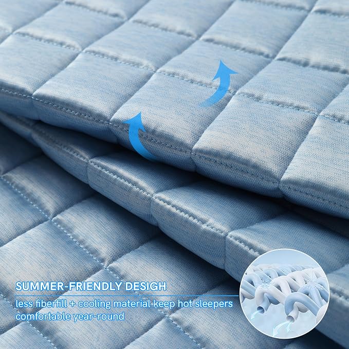 YnM Cooling Weighted Blanket for Adults, 50lbs Heavy Bed Throw Comforter - Image 3