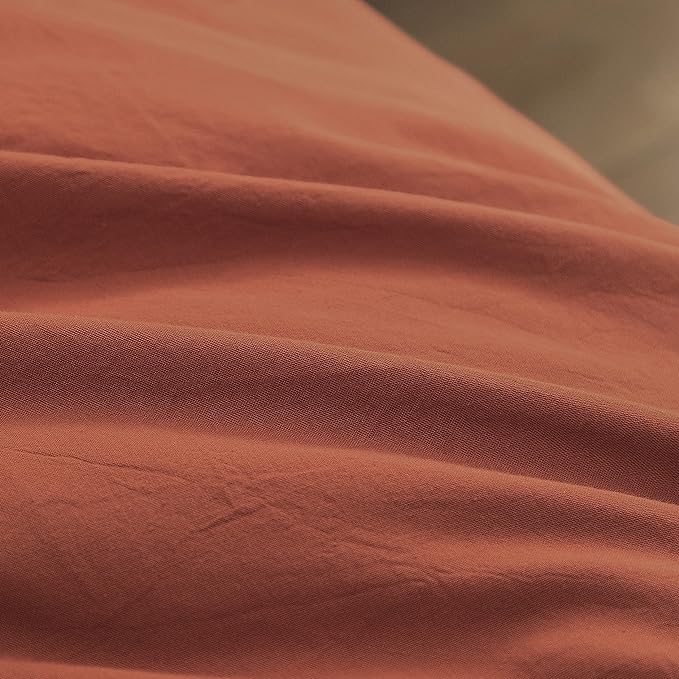BESTOUCH Duvet Cover Set 100% Washed Cotton Linen Feel Super Soft Comfortable - Image 6
