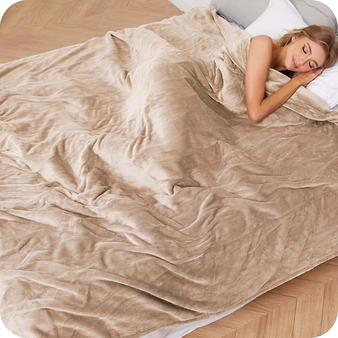 LaffyLo Heated Throw Blanket 50 x 60, Fast Heating Electric Blanket, Flannel by LAFFYLO