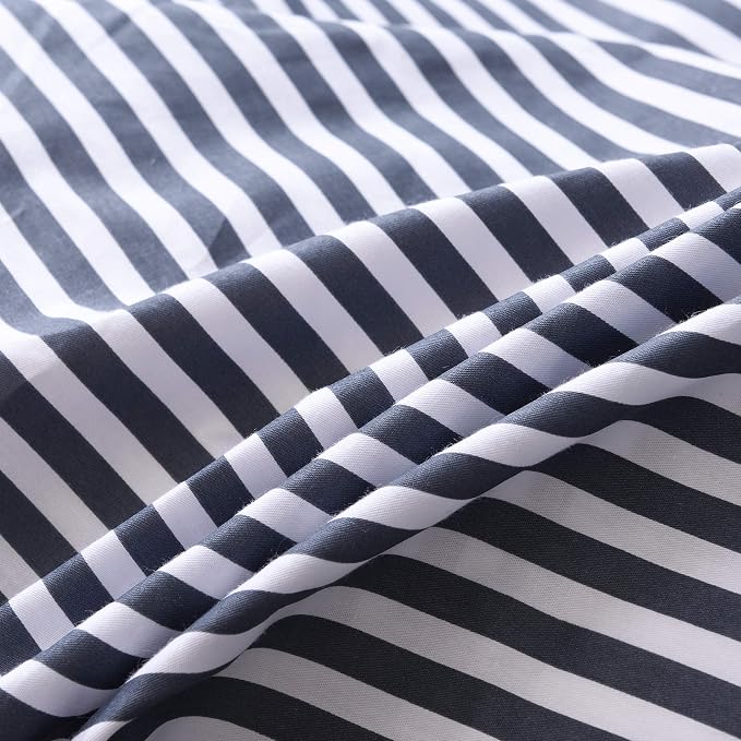 JELLYMONI 100% Natural Cotton 3pcs Striped Duvet Cover Sets, - Image 4