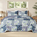 Whale Flotilla Patchwork Quilt Twin Size, Soft Boho Floral Bedspreads by WHALEFLOTILLA
