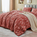 MUXHOMO Duvet Cover Full Size, Reversible Floral Terracotta Duvet Cover Set by MUXHOMO