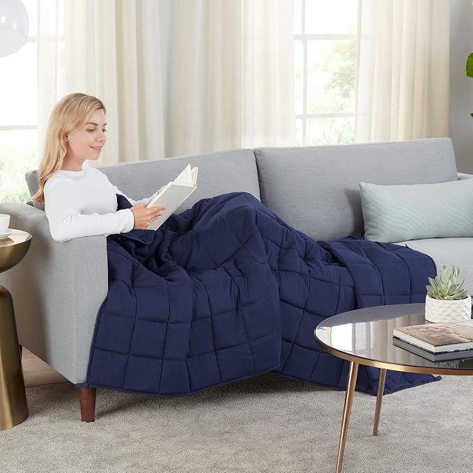 SERTA Zen Rest Wrinkle Resistant Adult Heavy Weighted Throw Blanket Filled - Image 5
